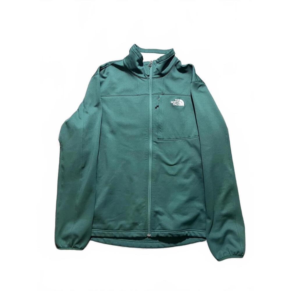 The North Face Jacket Mens XL Green Full‎ Zip Softshell Fleece Lined Regular Fit